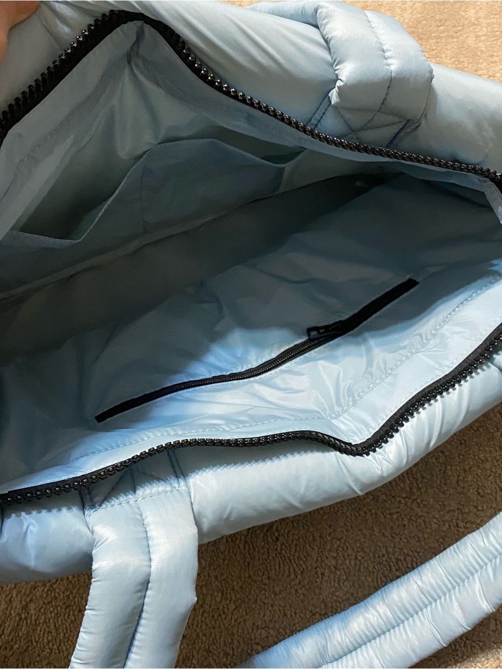 New {Sephora | Beauty Insider} Light Blue Quilted Tote Bag - Picture 12 of 14
